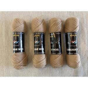 4 Skeins Vtg Nomotta Yarn 51 Camelhair 49 Wool 165 yd 1oz Color 2160 Lot 107